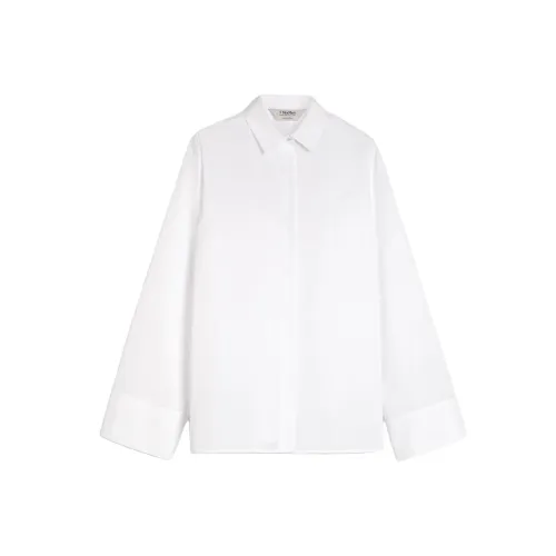 'S MAX MARA Marte Коллекция Кружево Вверх Поплин Рубашка Женская Белая