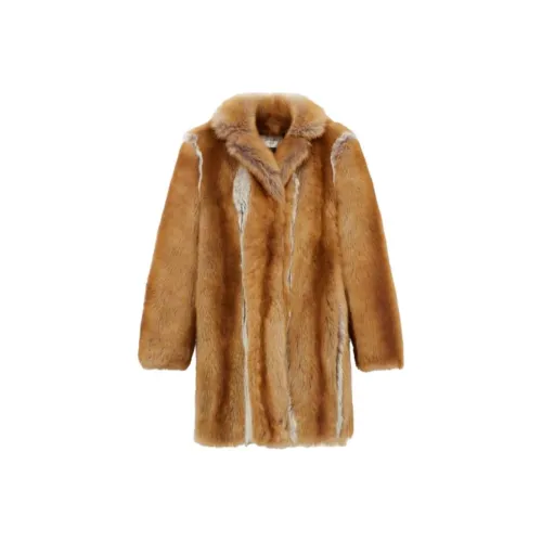 SAINT LAURENT Серый Коричневый Женские Меховые изделия