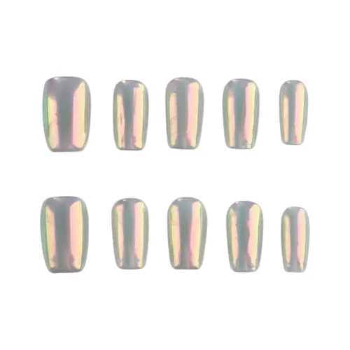 BDQC Aurora Гальванизированный Осветляющий False Nail 20mm False Nail Короткий LADDER Зеленый Однотонный Сияние