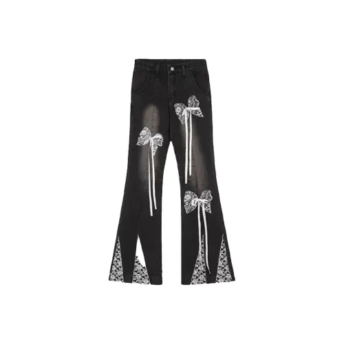 SYEEE WITH U Черные Женские Джинсы