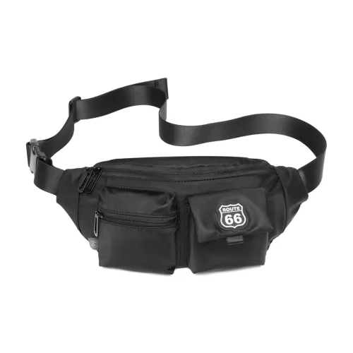 66ROUTE 66 Nylon Coin Purse Unisex Black