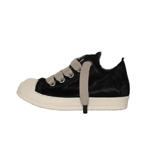 RICK OWENS совместный бренд RO Jumbo Laces Low Топ Скейтборд Кроссовки Мужские Черные