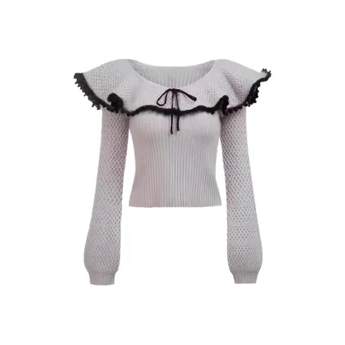 Leather Cat Серый Женские Трикотаж