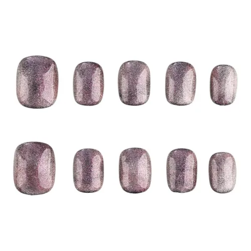 BDQC Индивидуальный Осветляющий Эксклюзивный Кошачий глаз False Nail 15 мм False Nail Короткий LADDER Фиолетовый Однотонный Сияние