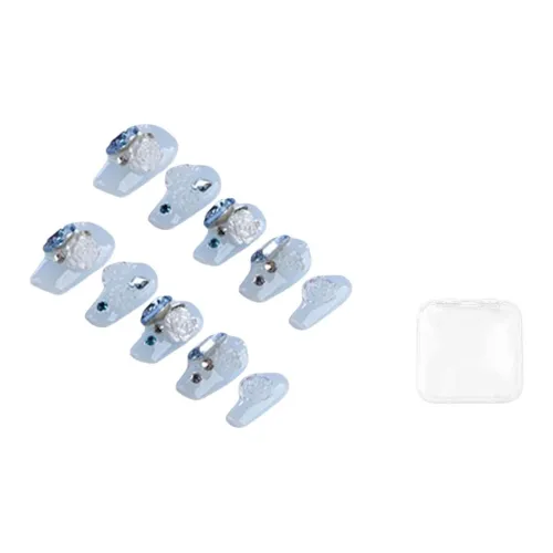 BDQC Розовый Кожа Комплиментирующий Минималистский стиль Ручной работы 20 мм False Nail Короткий LADDER Синий Однотонный Стиль Instagram