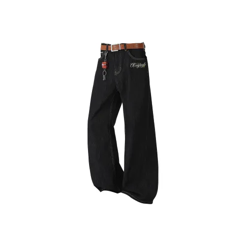 YK&YB Оригинальные джинсы из денима, черные, унисекс