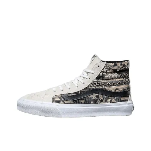 Vans Sk8 HI Высокие Кроссовки для Скейтбординга Унисекс Бежевый Черный