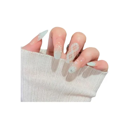 T Z Summer Dopamine Dressing Радужный Цвет Бант Звезды False Nail Миндаль Румяна Blending Градиентный Flashing