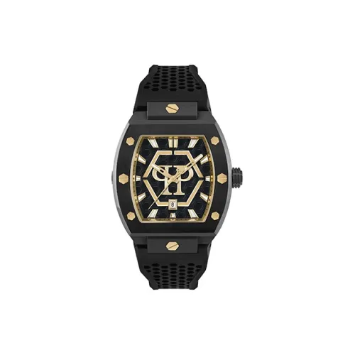 PHILIPP PLEIN Наручные часы Кварцевый механизм Пластик PC Ремешок Золотой циферблат Мужские часы