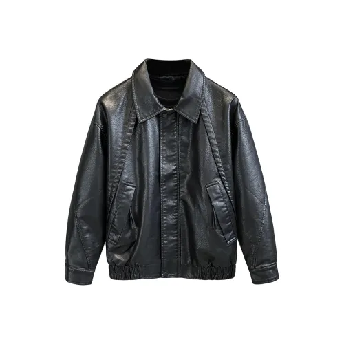 YGQPZHZ Черные Мужские Кожаные Куртки