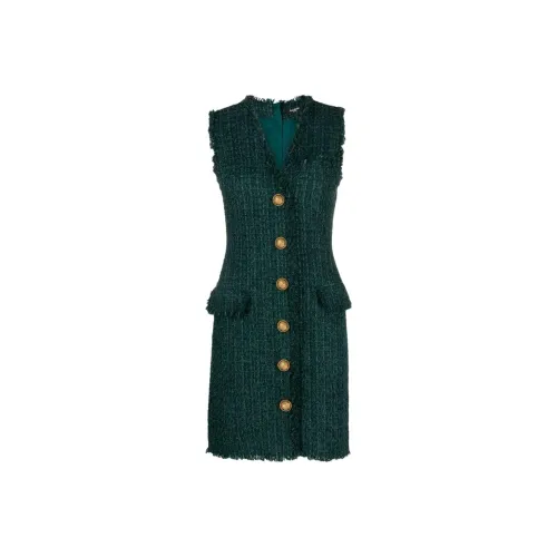 BALMAIN Без рукавов Платье Женское Зеленое