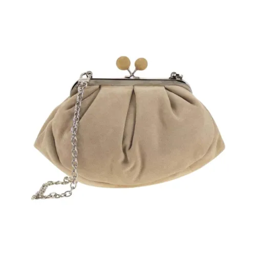 WEEKEND MaxMara Pasticcino Замшевая коза Одно плечо Клатч Маленький Женский Бежевый