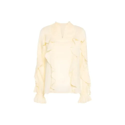 Leather Cat Светло-желтые Женские Рубашки