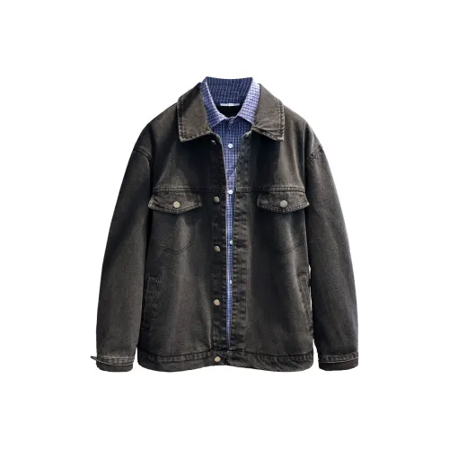 YGQPZHZ Черный Мужской Джинсовый Куртка