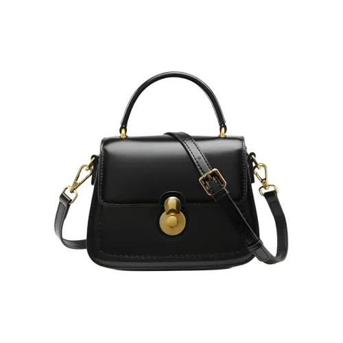 DEERE JACK Коровья кожа Седло Сумка Сумка через плечо Сумка среднего размера Женская Черная