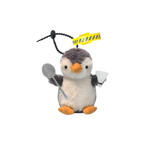 AIZIYUO Милый Little Penguin Играющий Бадминтон Плюшевый Брелок 13 см Рекомендуемый рост