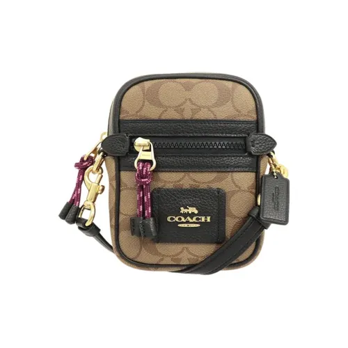 COACH Сумка через плечо из коровьей кожи мини женская коричневая