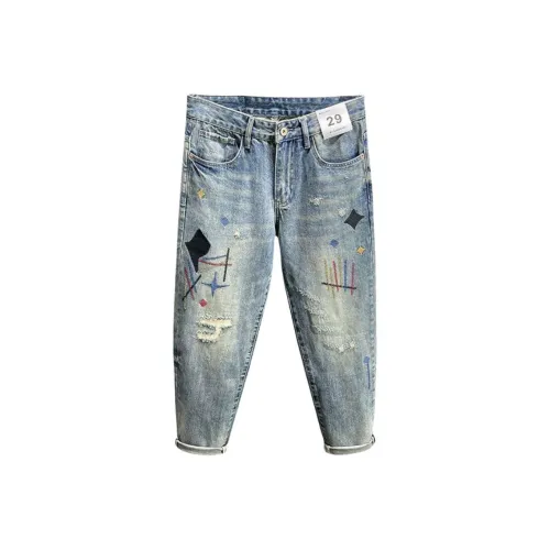 BANKONGSHAN Винтажные синие унисекс джинсы