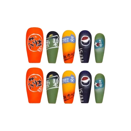 BDQC Креативный Beverage Elegance Brightening Матовый Handcrafted False Nail 25 мм False Nail Средний LADDER