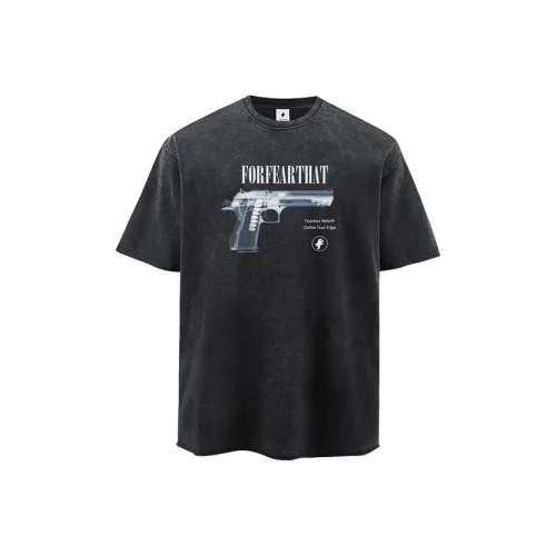 FOR FEAR THAT Промытый черный Унисекс T-рубашки