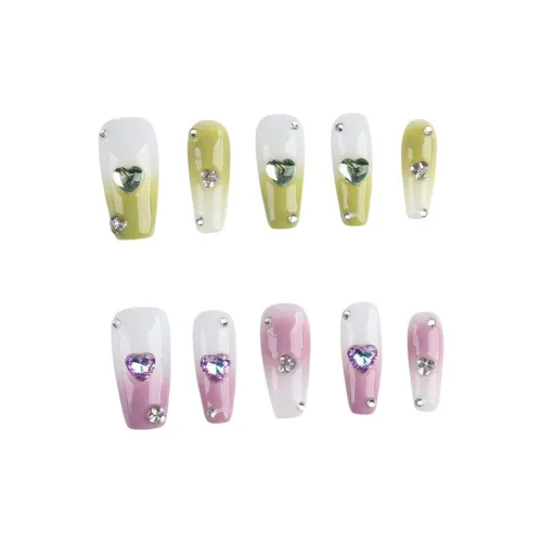 BDQC Свежий Осветляющий Градиентный Смешанный Ручной Декор для Ногтей 25 мм Искусственный Ногтей Средний ЛАДДЕР