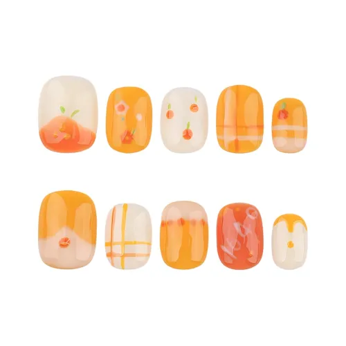 BDQC Осветляющий Мягкий False Nail Премиум Ручной работы 15 мм False Nail Короткий Лестница Желтый Стиль Смудж Instagram