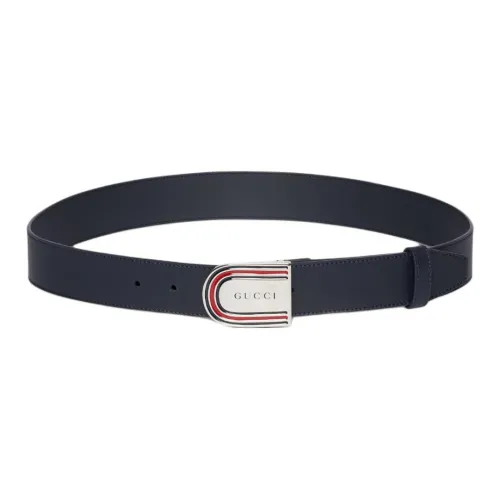 GUCCI Кожаные ремни Мужской Темно-синий 3 см