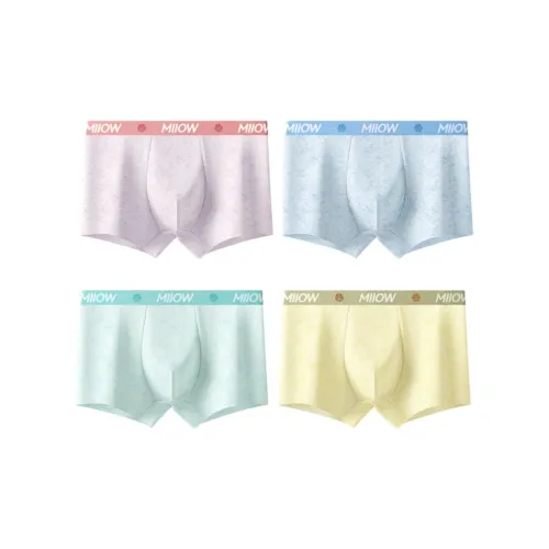 MIIOW [4 пачки] Светлый Аква Синий + Вишневый Цветок Розовый + Травяной Зеленый + Лимон Мужские боксер-шорты