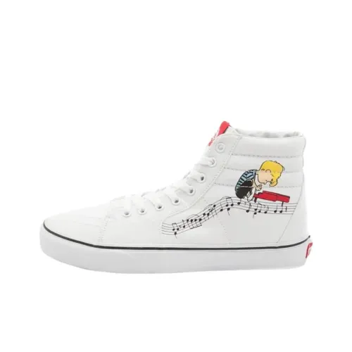 PEANUTS x Vans Sk8 Hi Высокие Кроссовки для Скейтбординга Унисекс Белые