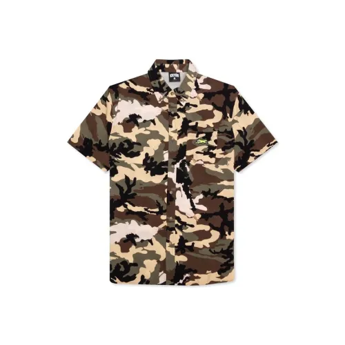 Мороженое, Камуфляж, Зеленый, Унисекс, Рубашки