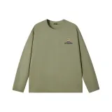 [100% cotton, длинный рукав] Пальмовый зеленый (боксеры с обхватывающим дизайном и логотипом на груди)