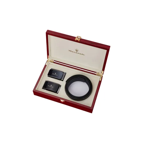 Maserati Лицевая коровья кожа Удобные брюки Ремень Мужской Металлический Ширина 3,5 см