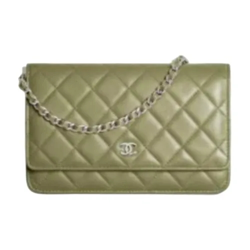 CHANEL Lambskin Сумка через плечо Мини Женская Зеленая