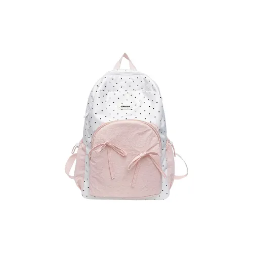 Elsvet Nylon Backpack Women's Pink Polka Dot