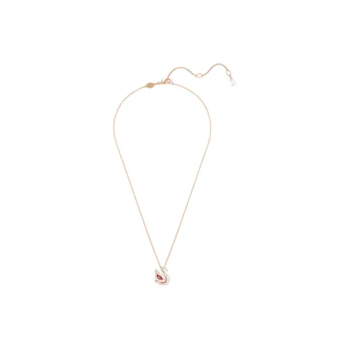 Swarovski Swan Синтетический кубический цирконий Ожерелье Унисекс Красный
