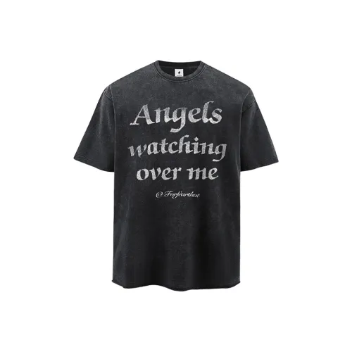 FOR FEAR THAT Промытый черный Унисекс T-рубашки