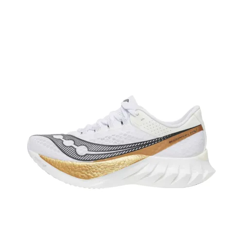 Saucony Endorphin Pro 4 Low Топ Беговые кроссовки Мужской Белый Золото