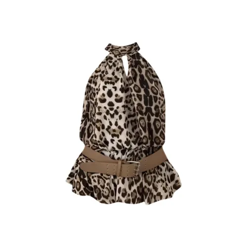 Nathania Леопардовый принт Женские Платья без рукавов