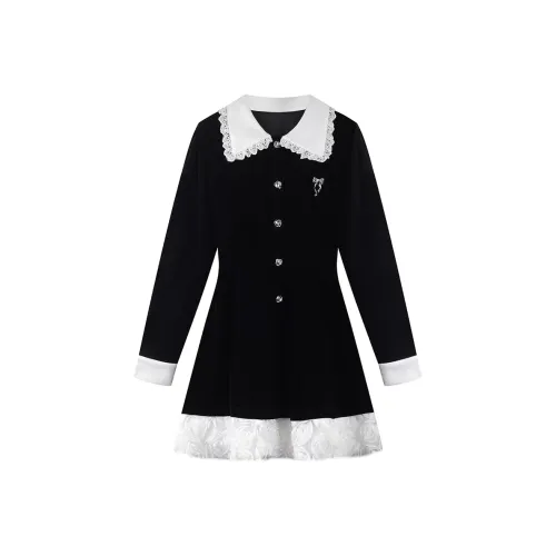 Meanalot Длинное платье с длинными рукавами женское