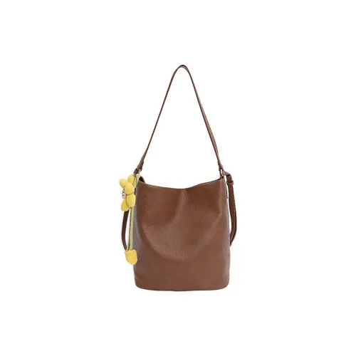 NX DOUGHNUT ПУ (полиуретан) Ведрообразная сумка Сумка через плечо Женская Черная Коричневая