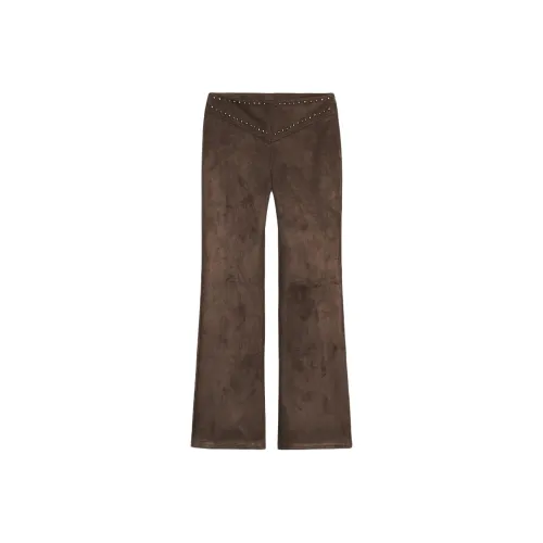 ZARA Шоколад Женские Повседневные Брюки