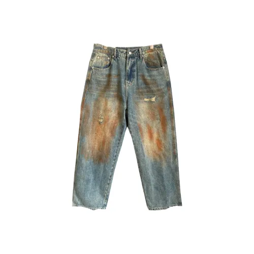 ZHANDASHUAI Выстиранный Цвет Унисекс Джинсы