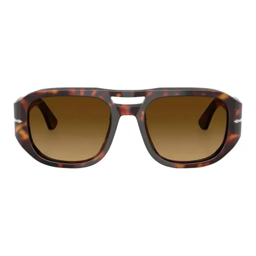 PERSOL Ацетат Квадратные Солнцезащитные Очки Мужские Коричневые