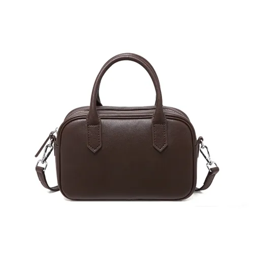 Narandu Сумка для боулинга из коровьей кожи маленькая женская растительное дубление цвет кофе