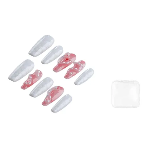 BDQC 2025 Год Змеи Мягкий 3D-эффект Маленький Знак Змеи Осветляющий False Nail 25 мм False Nail Средний LADDER Розовый