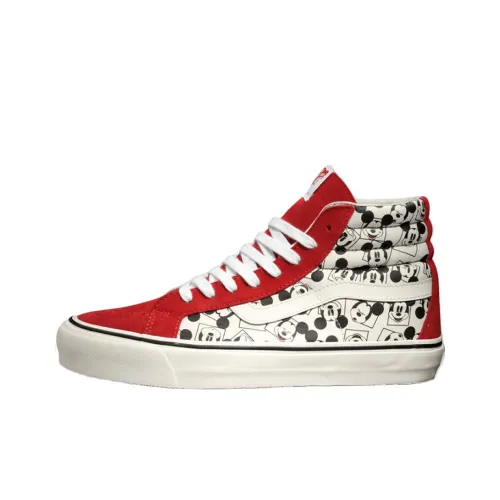 Disney x Vans Sk8 HI Высокие Кроссовки для скейтбординга Унисекс Белый Красный