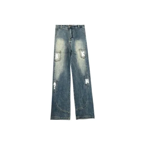 BLACK AT Синий Унисекс Джинсы