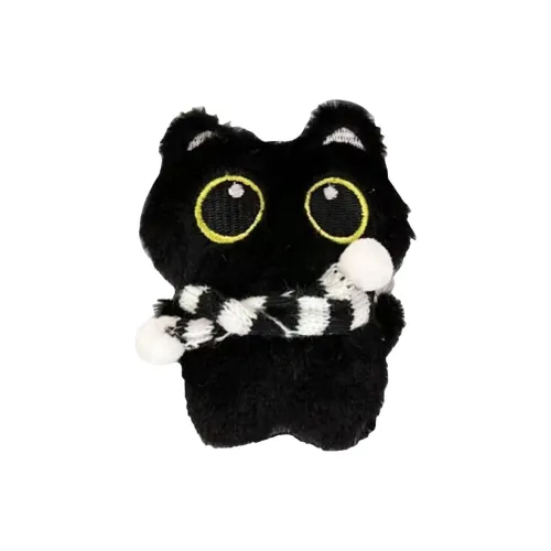 MENGYITU Скрипучий Черный Кот Угольный Шар Креативный Милый Маленький Черный Кот Кукла Украшение Плюшевый Брелок 11 см Рекомендуемая Высота