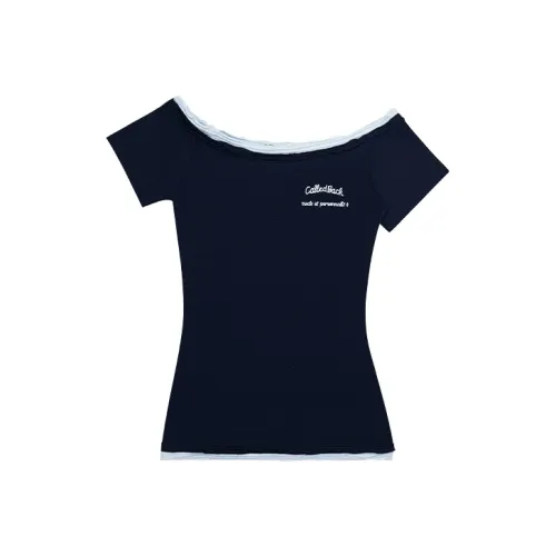 CALLED BACK Темно-синие женские футболки T