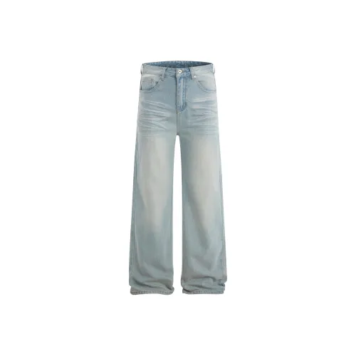 HIPHOPPUNKS Ice Blue Men's Jeans HIPHOPPUNKS Ice Blue Мужские Джинсы